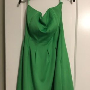 Strapless mini dress.